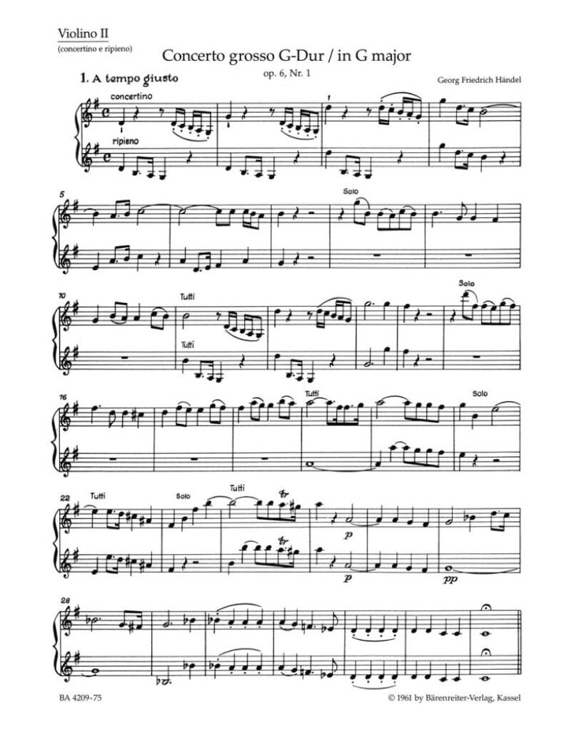 Concerto grosso in G major Op.6/1 (HWV 319)